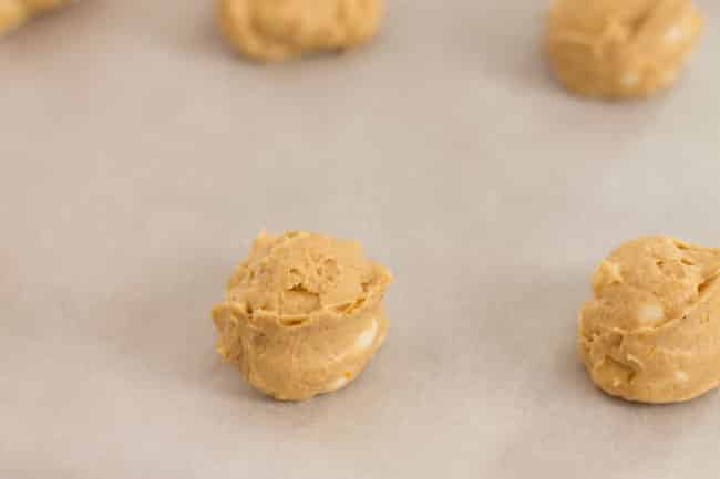 cookie dough on parchment paper