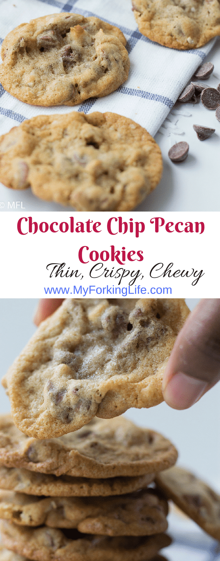 Chocolate Chip Pecan Cookie Recipe - My Forking Life