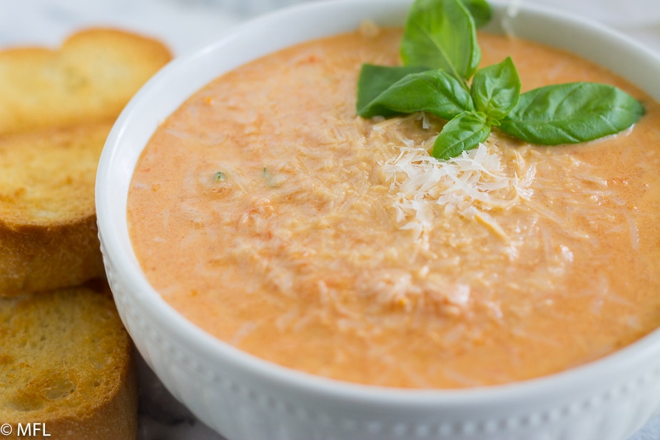 Easy Creamy Tomato Soup with Grilled Cheese - Erin Lives Whole