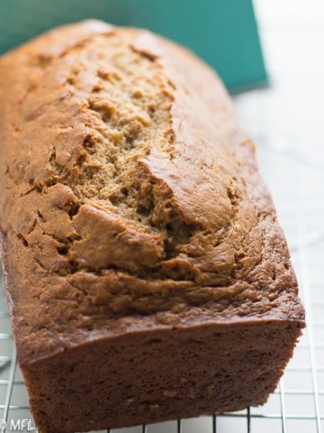 I finally found The Best Banana Recipe in the World! This Banana Bread is moist, delicious, and can be made in one bowl. #easyrecipe #bananabread #baking #onebowl #onebowlrecipes #bakingbread