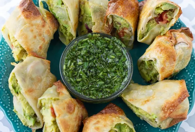 Healthier Recipe For Cheesecake Factory S Avocado Egg Rolls Air Fryer Method My Forking Life