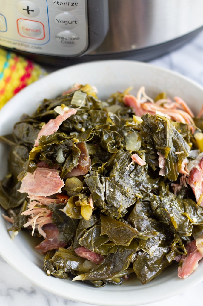 Southern Style Pressure Cooker Collard Greens Recipe - My Forking Life