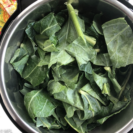 Collard Greens Cooking in a Pot Southern Style Pressure Cooker Collard Greens Recipe My 