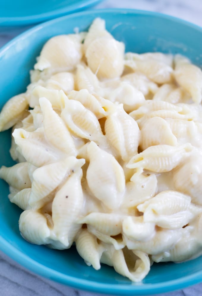 white cheddar pressure cooker pasta on a plate