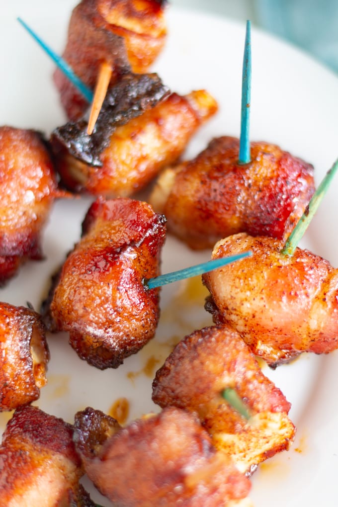 Air Fryer Sweet And Spicy Bacon Wrapped Chicken Bites My Forking Life