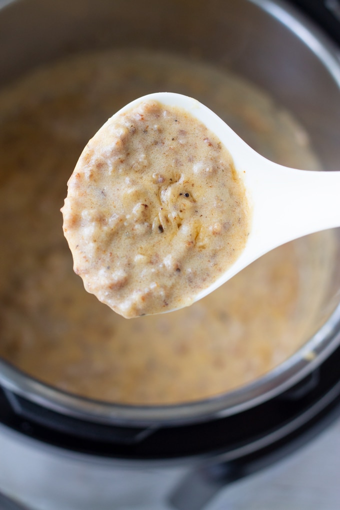 Instant Pot Sausage Gravy (Biscuits and Gravy) + Video - My Forking Life