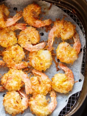 coconut shrimp in basket