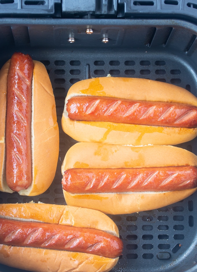 Air Fryer Hot Dogs with Sweet Pepper Relish – Erica's Recipes