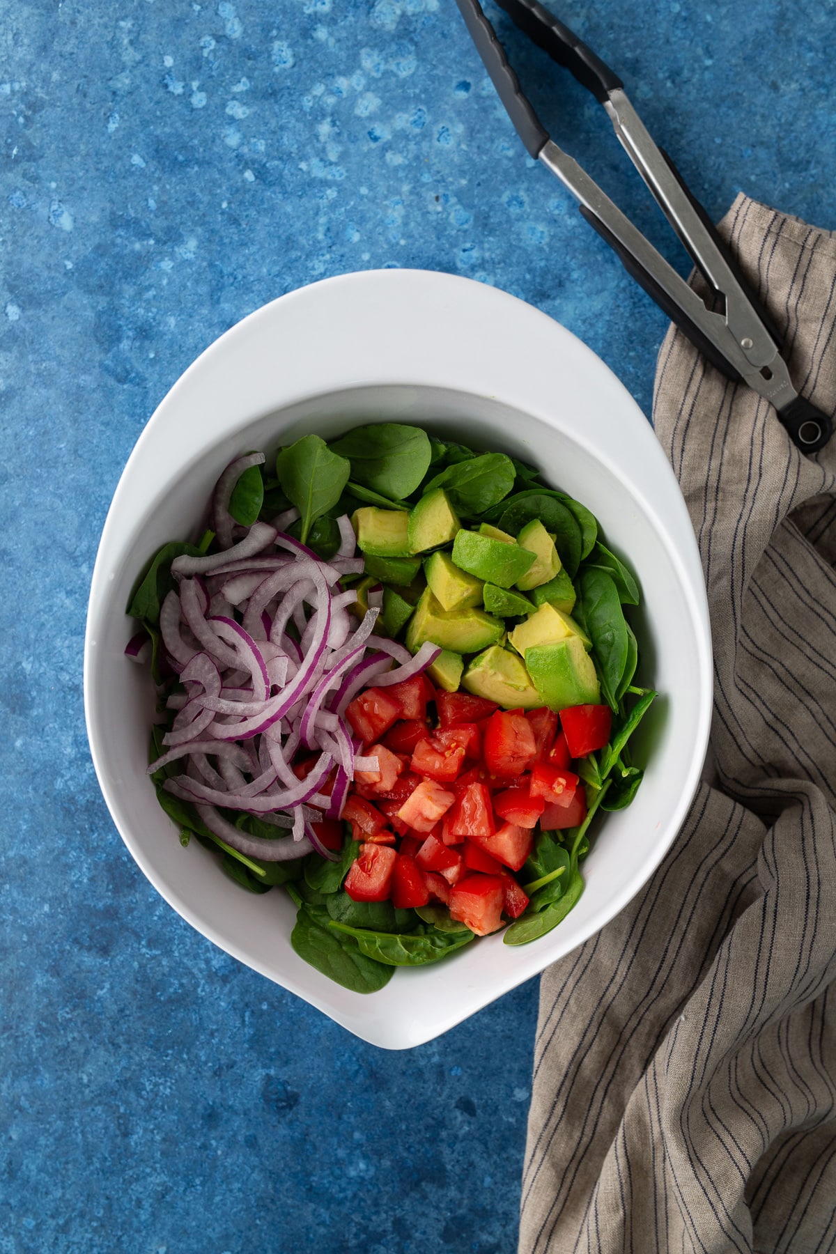 base salad ingredients in a bowl