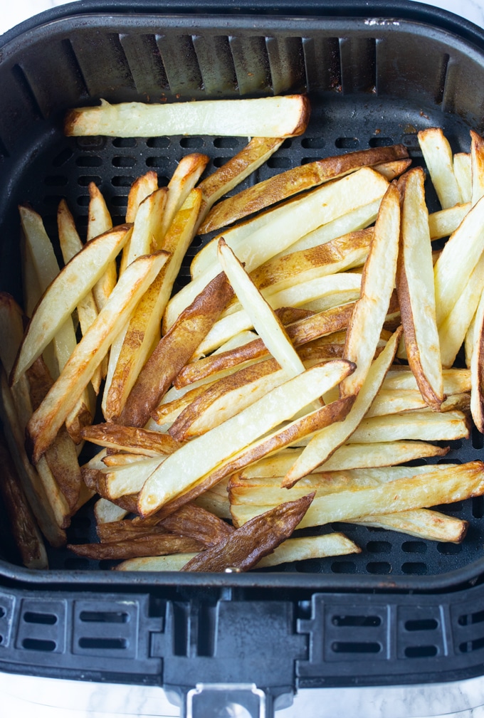 Air Fryer French Fries - no soaking - 3 ingredints- A Gouda Life