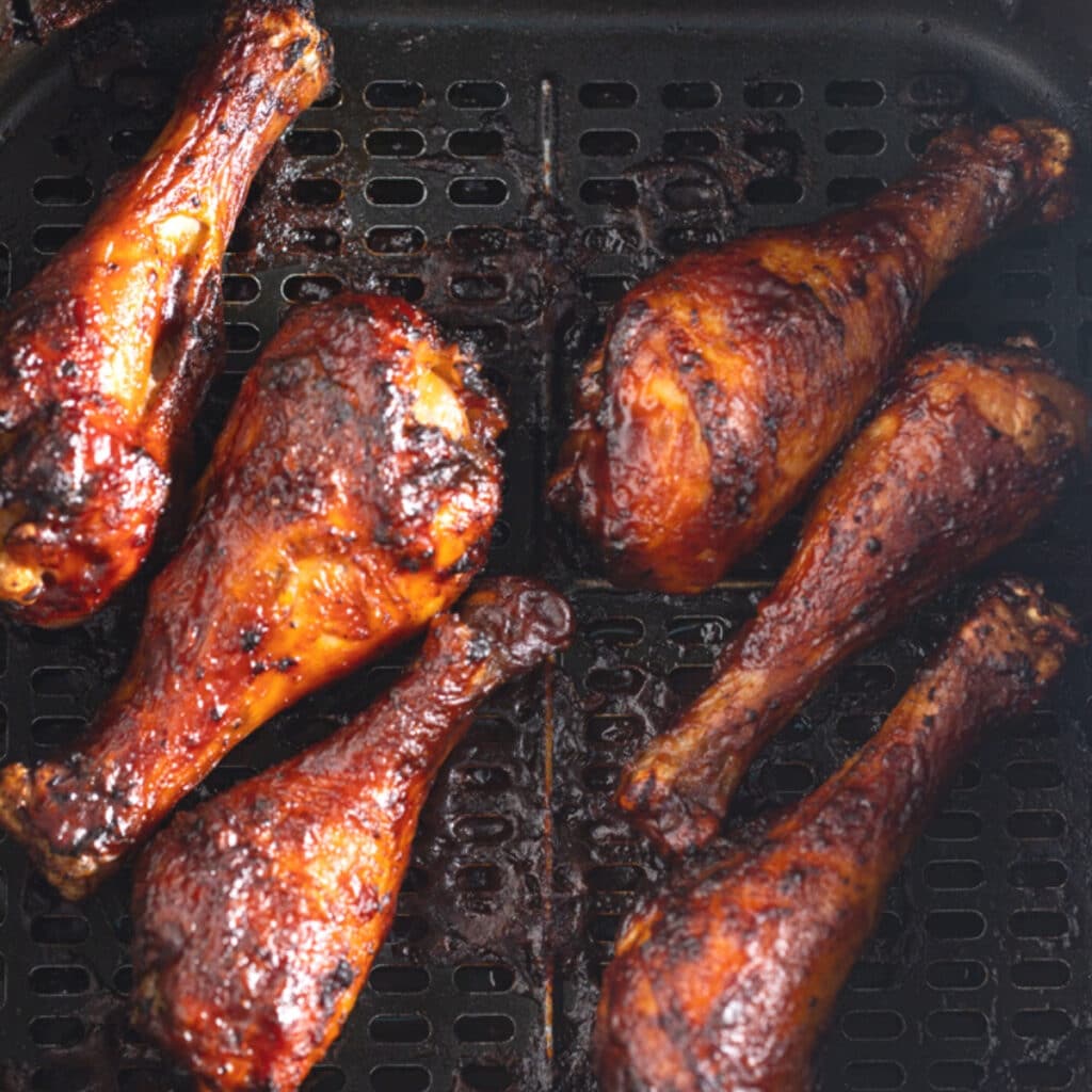 Sticky BBQ Air Fryer Chicken Legs - My Forking Life