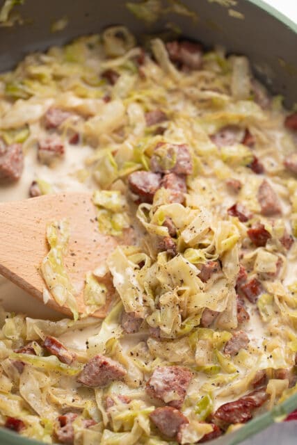 Creamed Cabbage and Sausage Recipe - My Forking Life