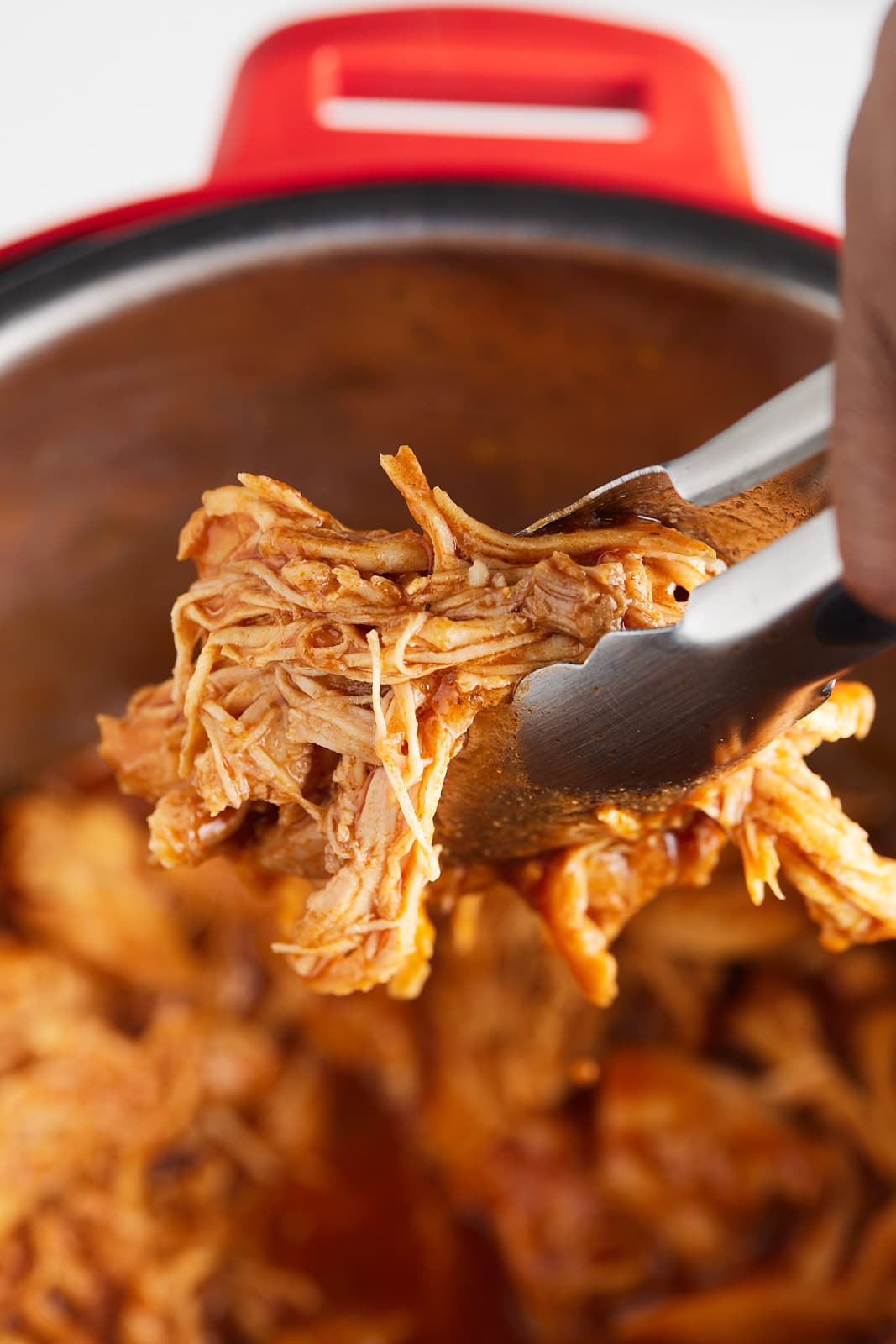 The easiest pulled chicken ever thanks to the instant pot. Cover