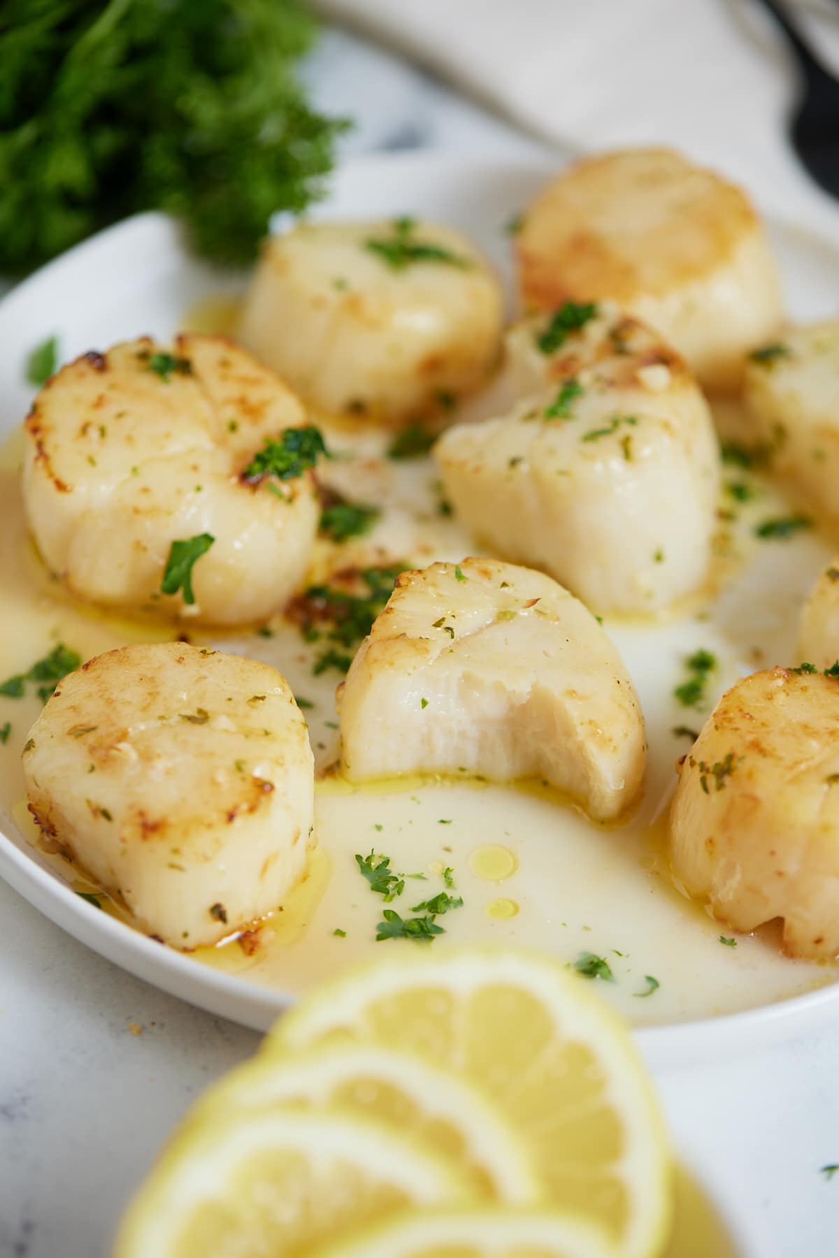 Air Fryer Scallops with Garlic Herb Butter - My Forking Life