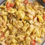 ackee and saltfish recipe on white plate