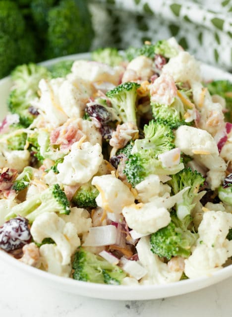Creamy Broccoli Cauliflower Salad - My Forking Life