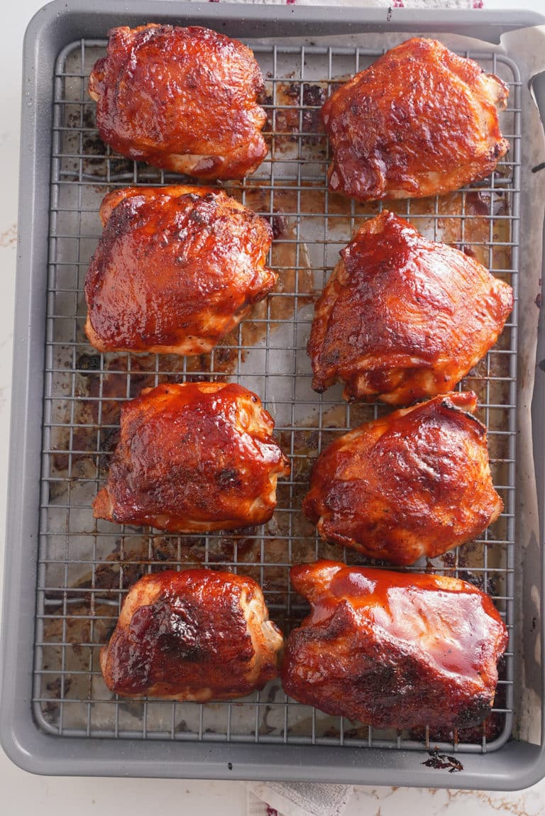 Baked BBQ Chicken Thighs - My Forking Life