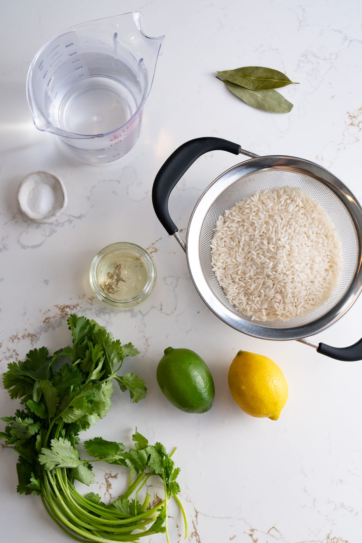 ingredients for cilantro lime rice