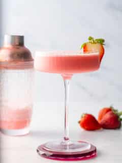 pink lady cocktail recipe with shaker