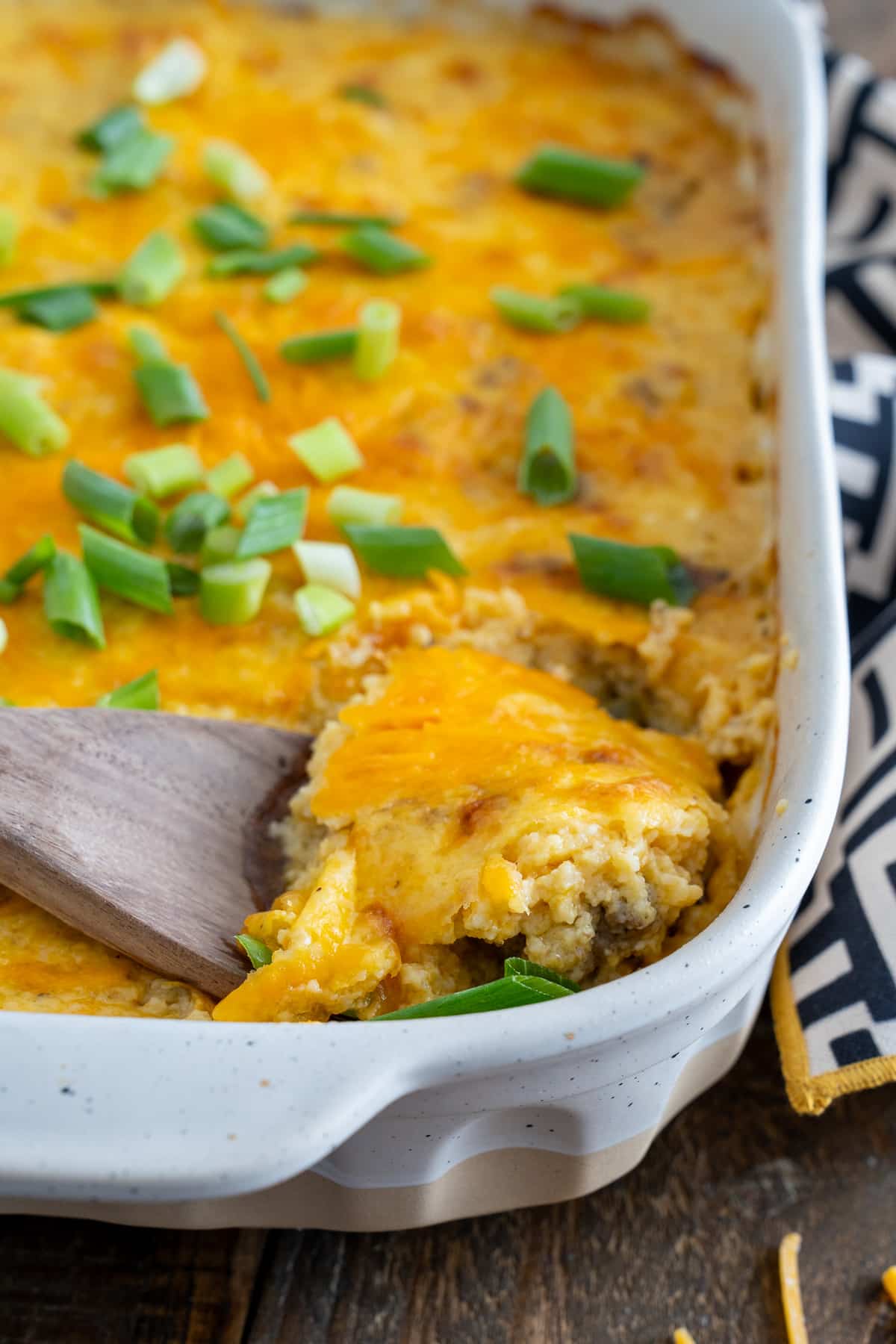 grits casserole in casserole dish