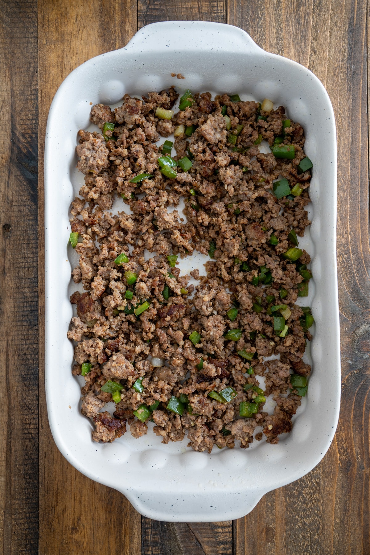 breakfast sausage in casserole dish