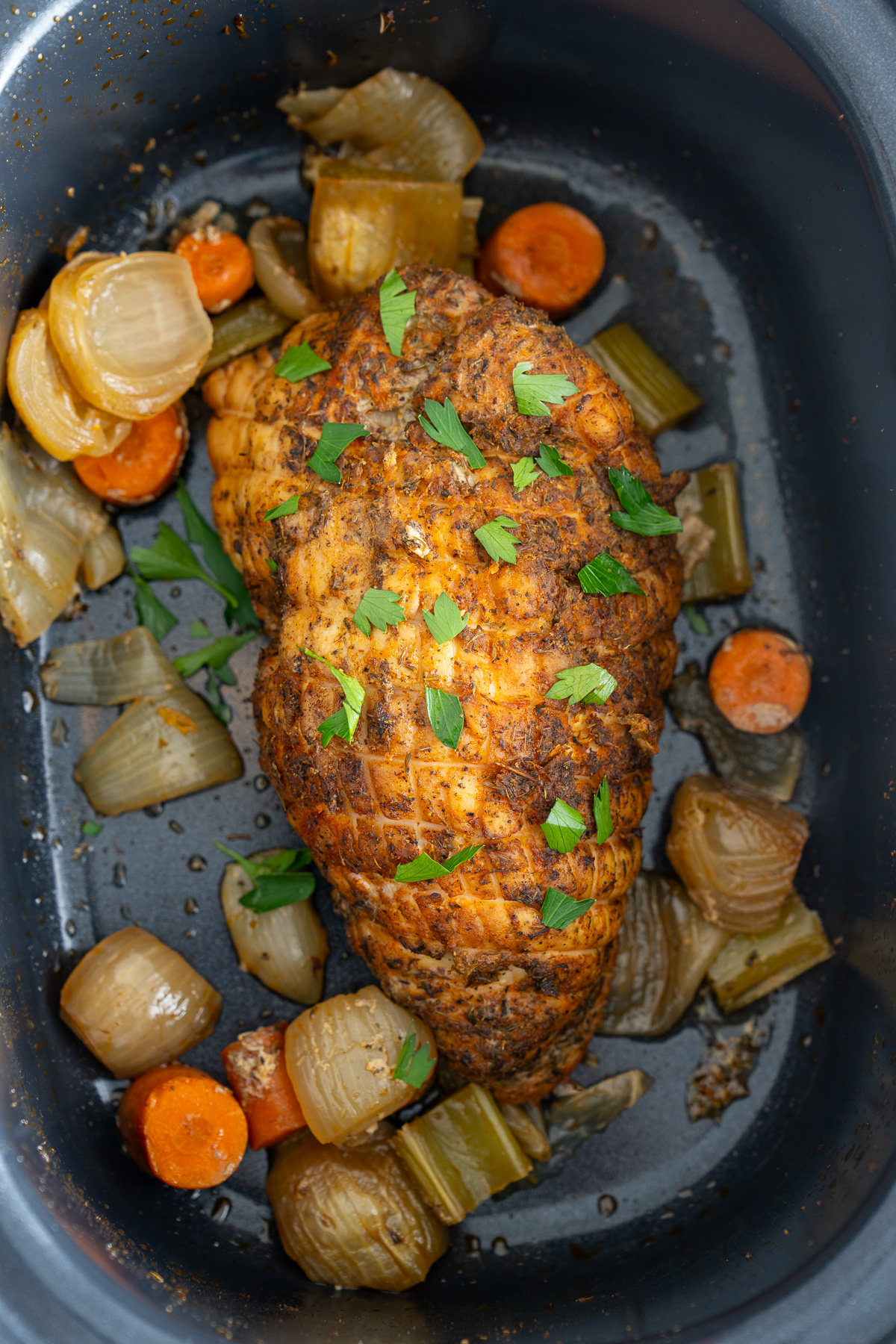 cooked turkey breast in slow cooker