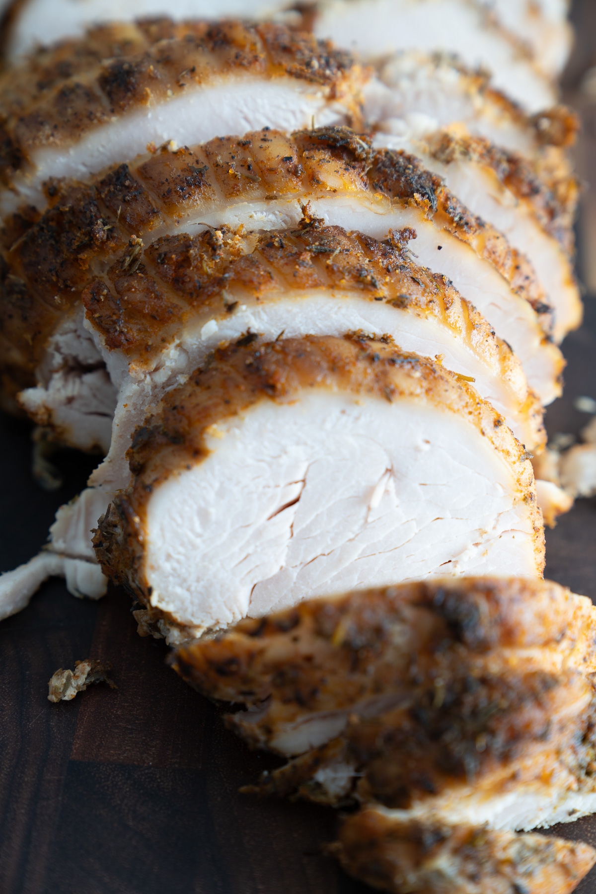 close up photo of sliced turkey breast