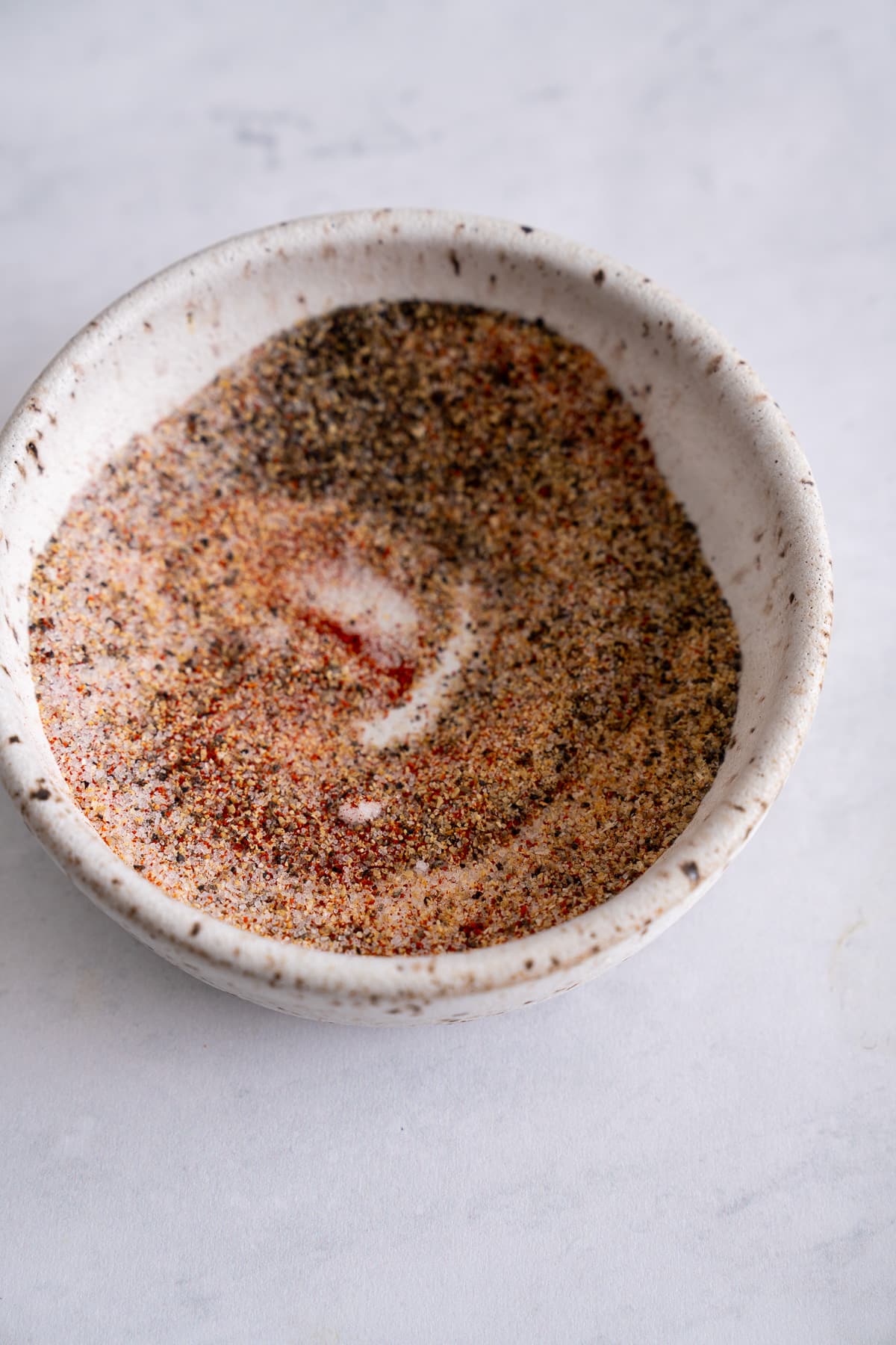 seasonings for pork chops combined in bowl