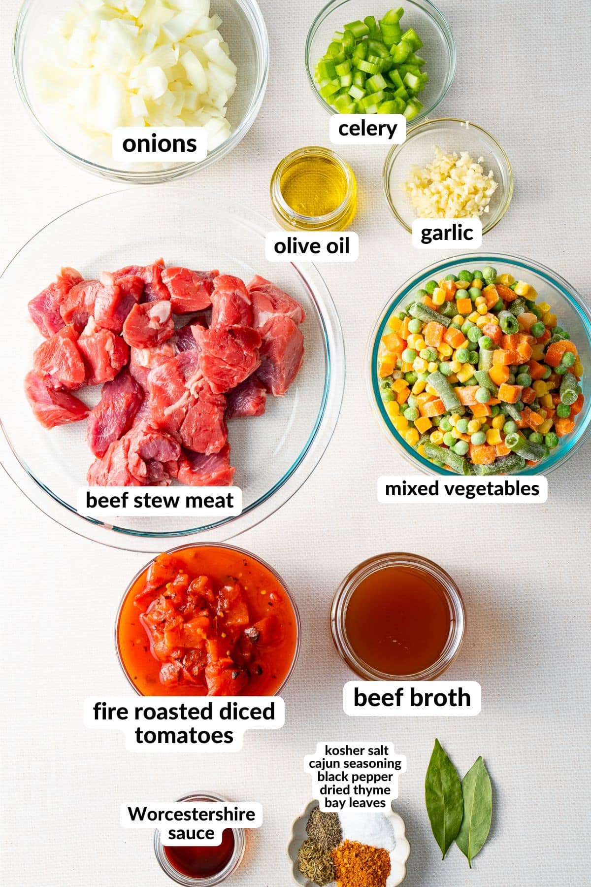 ingredients for vegetable beef soup