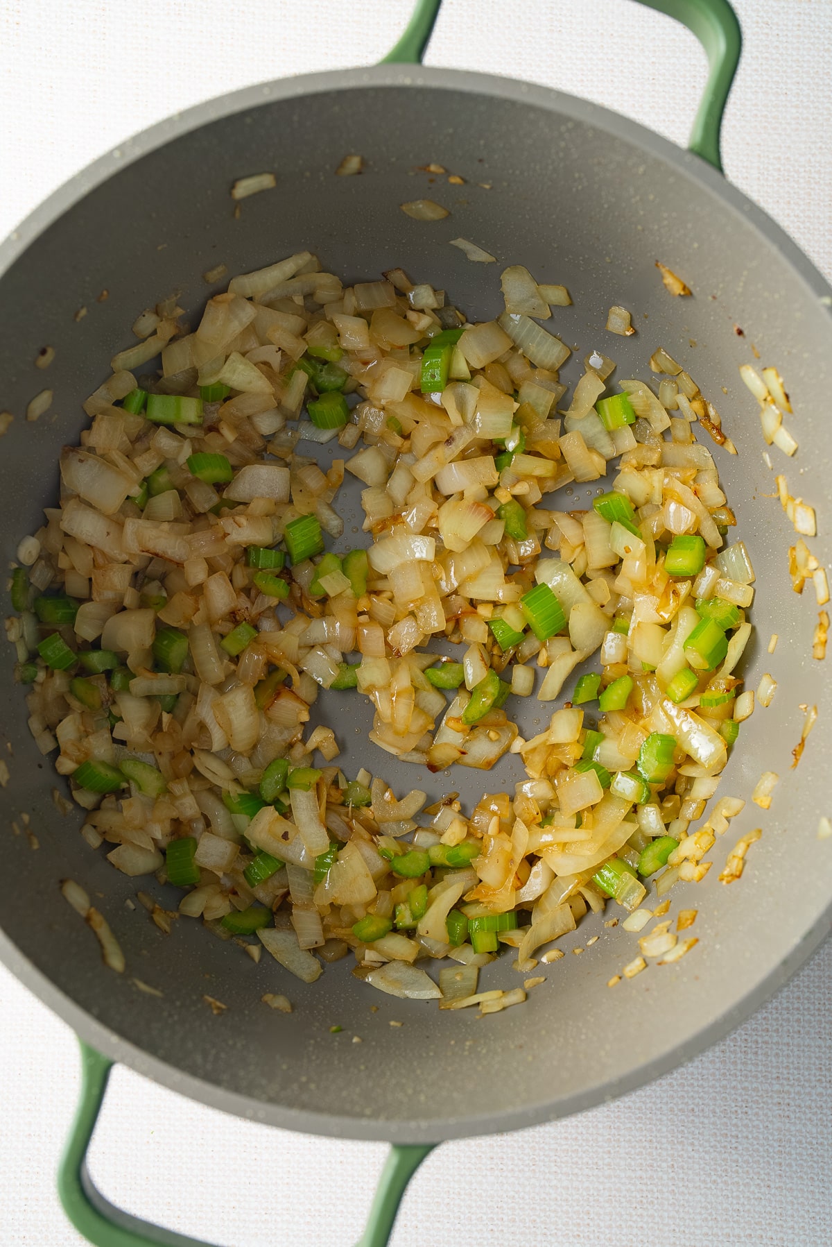 sauteed vegetables in pot