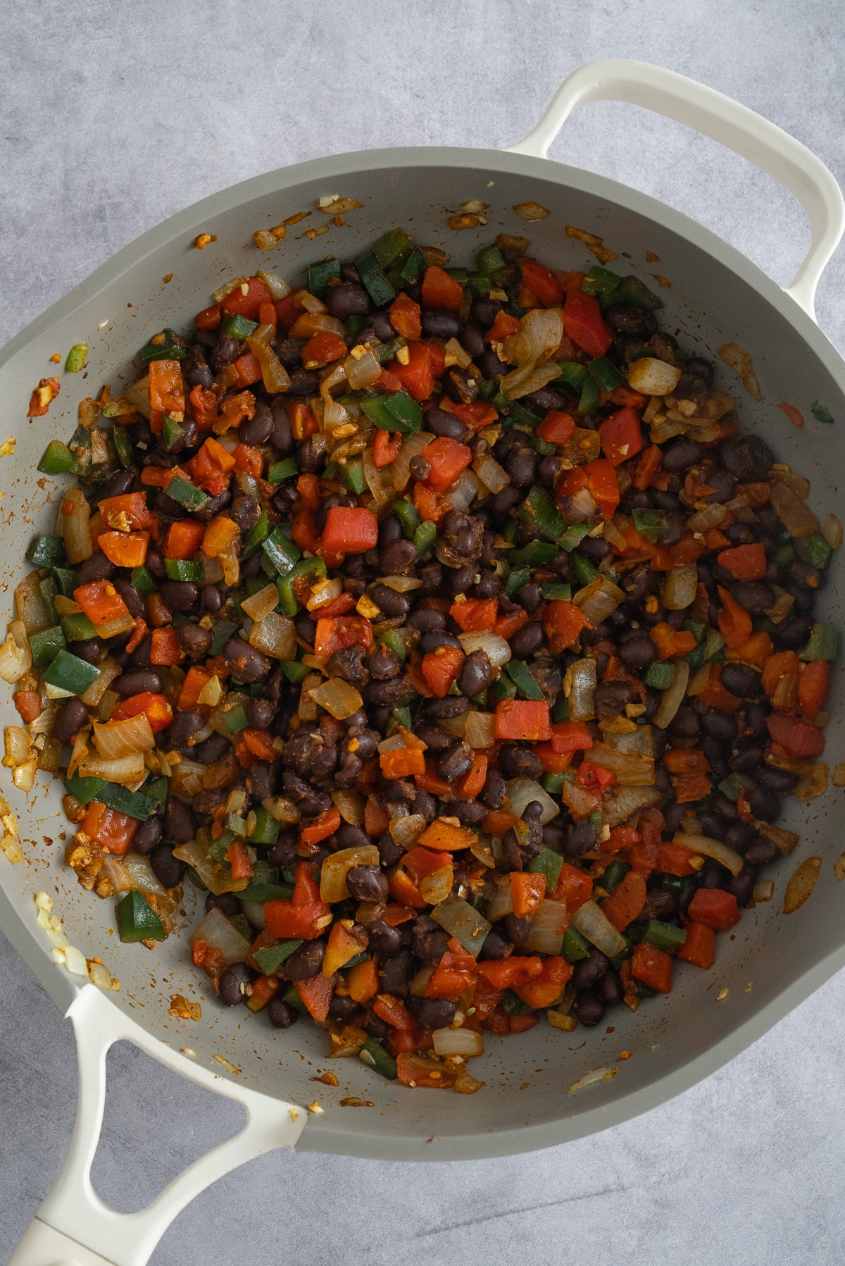 Black bean mixture in skillet