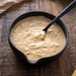 big mac sauce in bowl with spoon sticking out