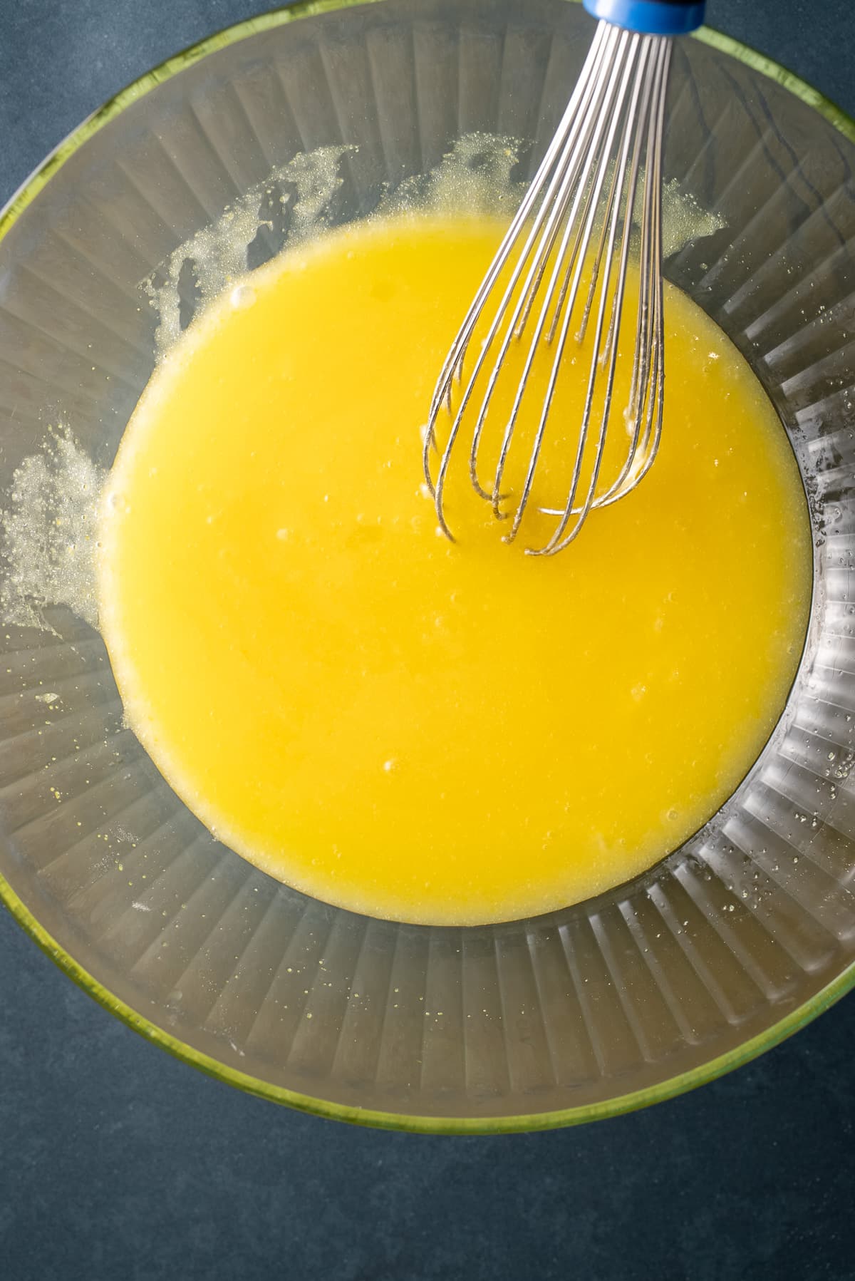 eggs and wet inrgdients in bowl