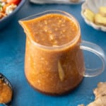 ginger dressing in glass container